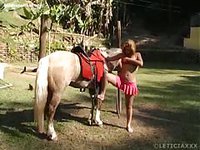 Horse Story DVD - Slut on bikini penetrated by a horse