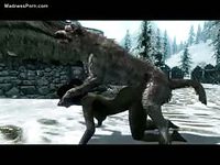 Hardcore animated bestiality sex movie featuring a wild wolf fucking a poor slut
