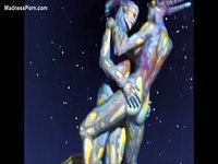 Colorful animated hardcore sex video featuring two martian-like creatures