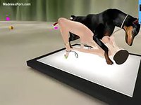 Hardcore xxx animal sex animation video featuring a stunning blonde babe and her dog