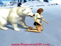 Brown-haired Austrian bitch gets fucked by a white bear