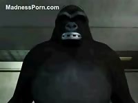 Sensational animation hardcore fucking movie features black beast banging a tiny whore