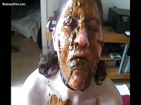 Alexis is punished with shit by her stepbrother