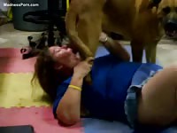 Fat German female savagely gives head to her new doggy