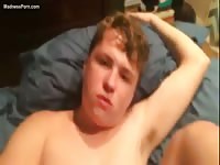 Wanting college-aged twink exposes his sweet ass so that a new dude he met can slam him
