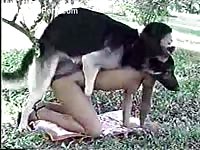 Always willing exotic college aged hussy getting banged well by dog in this beast fucking flick