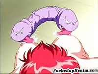 Wild double headed purple cock using and abusing a teen babe in this animation xxx video