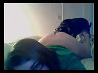 Once innocent teenager users her webcam while enjoying oral pleasuring from a beast here