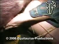 Equitaurus Production - Incredible and very rare beast sex movie features guy bent over and screwed by a huge pig