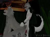 Pleasing hardcore animation movie features a petite willing whore bouncing on animal cock