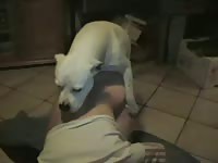 Petite cock hungry dude bends over with no bottoms on and gets plowed anally by little dog