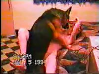 Glorious homemade bestiality video featuring naughty teen screwed good by her excited K9
