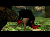 Enormous black beast has its way with willing animal loving teenage whore in this animation