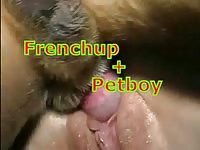 Shocking xxx bestiality creampie fucking vid features MILF fucked and knotted in by a dog