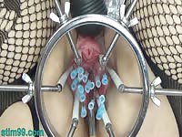 Extreme Tormented German BDSM inner Pussy Cervix and Tits