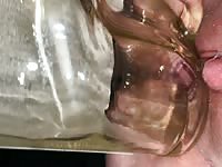 Whiskey bottle vs Horny teens pussy 