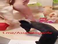 Chinese wife got trouble in the bathroom 2