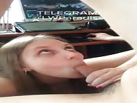 Sister is sucking brother's dick while he is playing