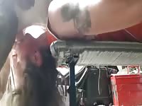 Guy blowing and kissing dog