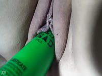 Sampoo bottle in My pussy XoXo Nicki