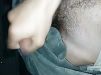 Cute teen cums over himself